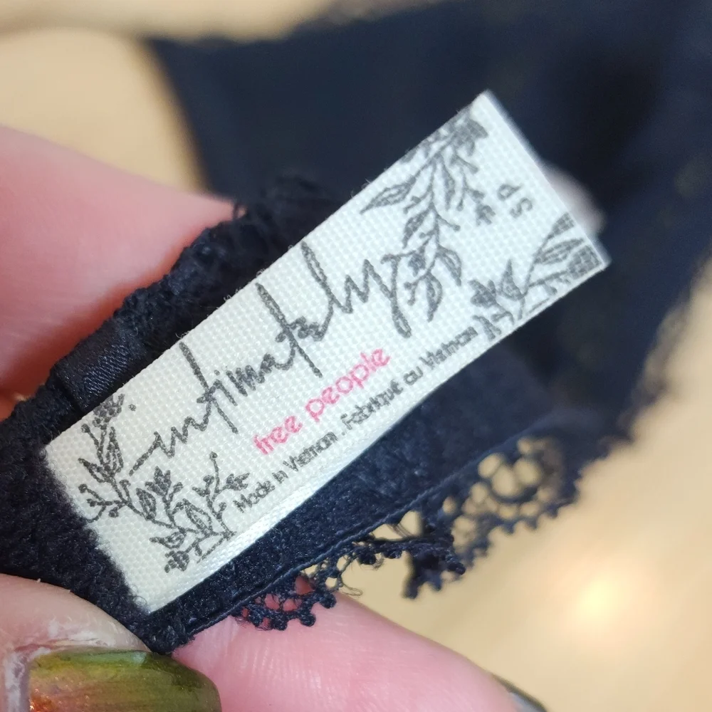Free People‎ Black Maya Multiway Bralette Lace Bra Size Small